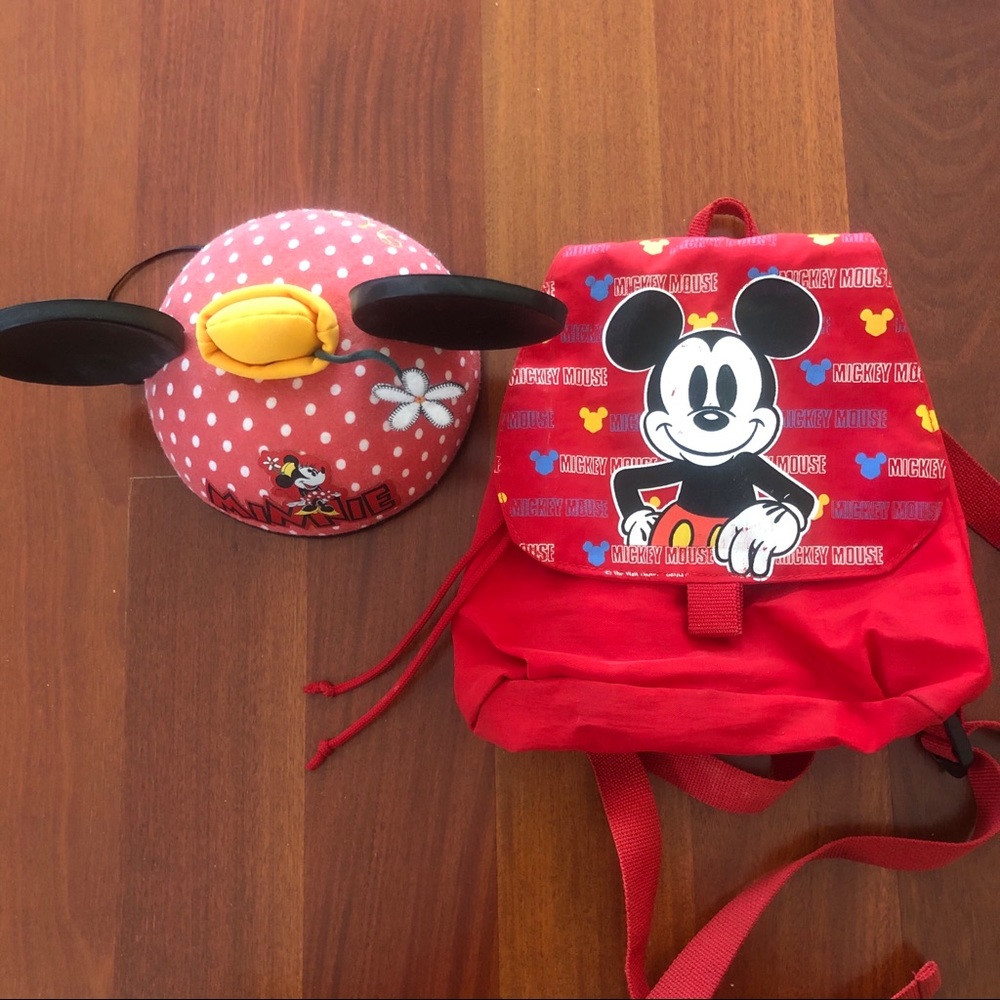 Micky Mouse Hat (new) and Micky Mouse Backpack